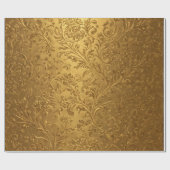 Papier Cadeau Floral Victorien Doré Sublime (Plat)