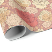 Papier Cadeau Floral vintage (Coin rond)