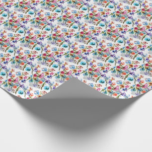 PAPIER CADEAU FLORALE BLANCHE