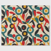 Papier Cadeau Floraux Abstraits (Plat)