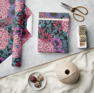 Papier Cadeau Floraux de jardin gras