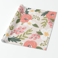 Floraux luxuriants Motif rose pâle