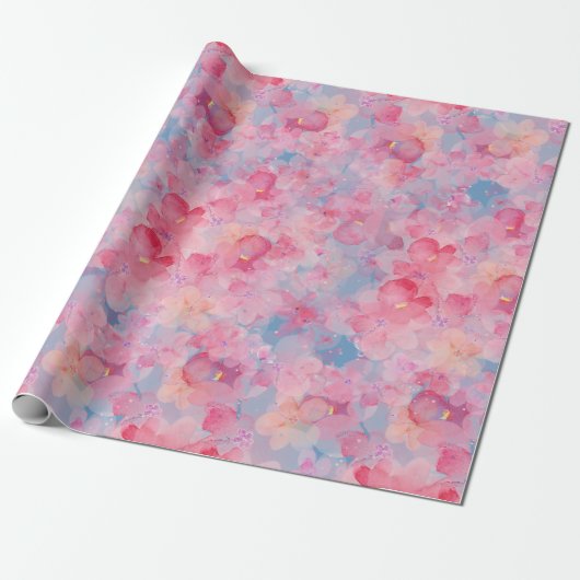 Papier Cadeau Flore aquarelle (Déroulé)