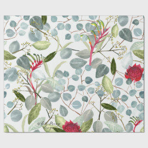 Papier Cadeau Flore australienne Eucalyptus feuilles Grande éche