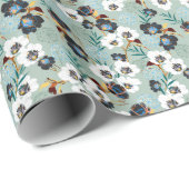 Papier Cadeau Flore Botanique Vintage (Coin rond)