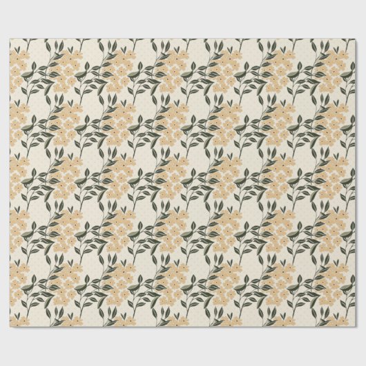Papier Cadeau Flore de crème (Plat)