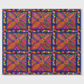 Papier Cadeau Flore de Kuna Indian Mola (Plat)