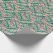 Papier Cadeau Flore de la jungle tropicale : Palm Feuille Motif (Coin)