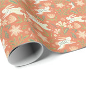 Papier Cadeau Flore de lapin Lance Oreiller (Coin rond)