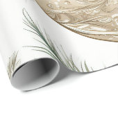 Papier Cadeau Flore d'inspiration Vintage bleue (Coin rond)