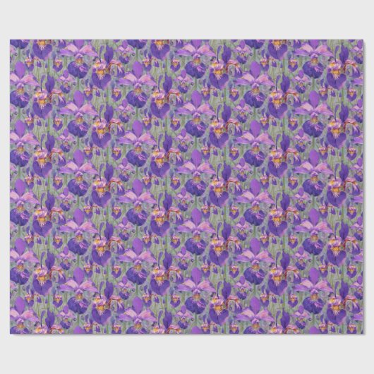 Papier Cadeau Flore d'Iris pourpre (Plat)