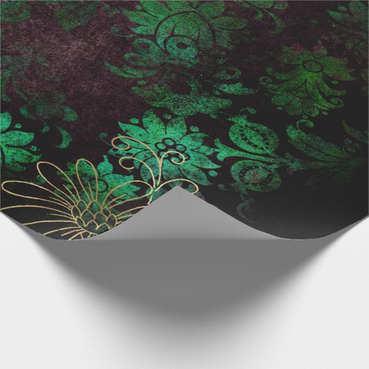 Papier Cadeau Flore dorée et verte (Coin)