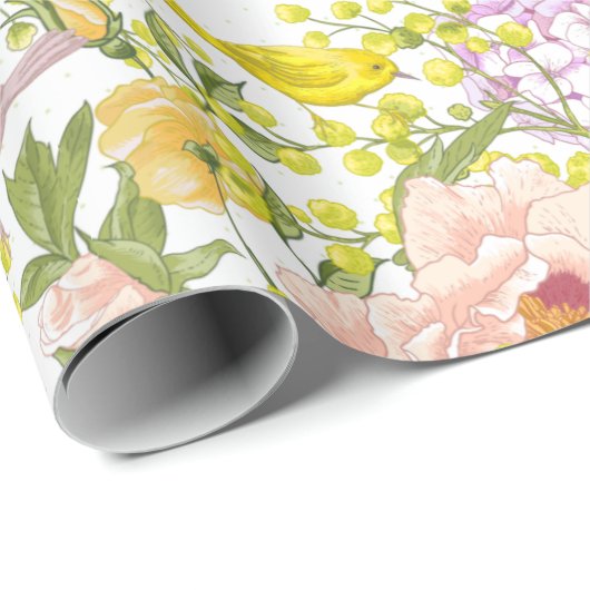 Papier Cadeau Flore douce (Coin rond)