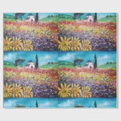 Papier Cadeau FLORE EN TOSCANE/ Champs, Pépites et tournesols (Plat)