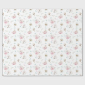 Papier Cadeau Flore et coton délicieux (Plat)