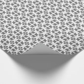 Papier Cadeau Flore géométrique blanche sur gris (Coin)
