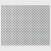 Papier Cadeau Flore géométrique blanche sur gris (Plat)