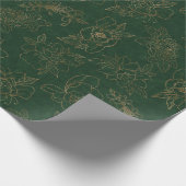 Papier Cadeau Flore gravée en or sur BG vert (Coin)