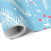 Papier Cadeau Flore hivernale 2 (Coin rond)