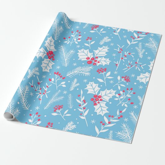 Papier Cadeau Flore hivernale 2 (Déroulé)