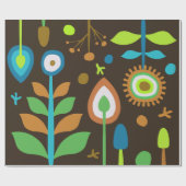 Papier Cadeau Flore rétro (Plat)