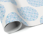 Papier Cadeau Flore rétro Berry Blues Polka Dot (Coin rond)