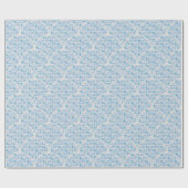 Papier Cadeau Flore rétro Blues Berry Art Déco (Plat)