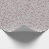 Papier Cadeau Flore rose simple sur gris | (Coin)