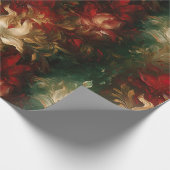 Papier Cadeau Flore rouge blanc vert (Coin)