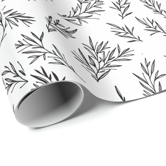 Papier Cadeau Flore Rustique Donnez Merci Papier D'Enveloppement (Coin rond)