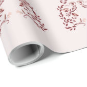 Papier Cadeau Flore scandinave rouge et blanche (Coin rond)