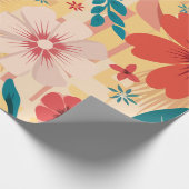Papier Cadeau Flore tropicale avec Feuilles audacieux et fleurs (Coin)