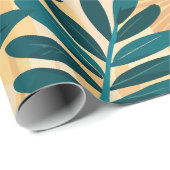 Papier Cadeau Flore tropicale avec Feuilles audacieux et fleurs (Coin rond)