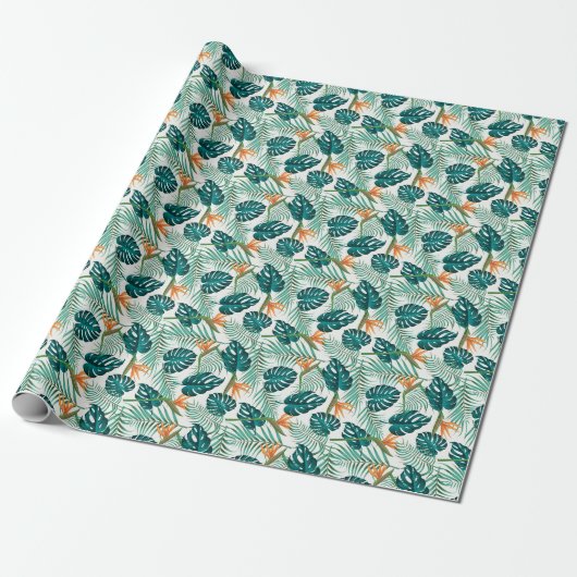 Papier Cadeau Flore tropicale : Flore Design sans joint (Déroulé)