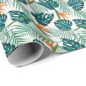 Papier Cadeau Flore tropicale : Flore Design sans joint (Coin rond)