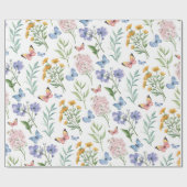 Papier Cadeau Flore végétale minimaliste fleur sauvage (Plat)