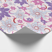 Papier Cadeau Flore Vibrante Motif Floral Purple Rose Fleurs Ble