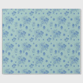 Papier Cadeau Flores azules (Plat)