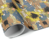 Papier Cadeau Flores d'ocre jaune (Coin rond)