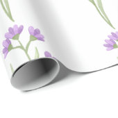 Papier Cadeau flores violetas delicadas (Coin rond)