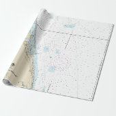 Papier Cadeau 🌊 ⚓ Floride Authentic Carte Nautique (Déroulé)
