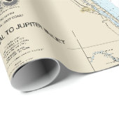 Papier Cadeau 🌊 ⚓ Floride Authentic Carte Nautique (Coin rond)