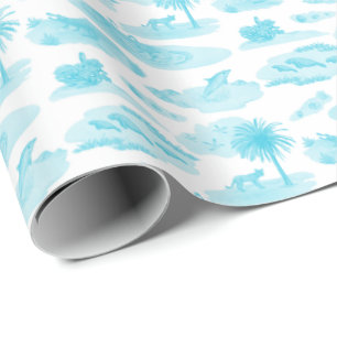 Papier cadeau Floride Toile (Turquoise)