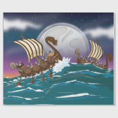 Papier Cadeau Flotte d'invasion Viking (Plat)