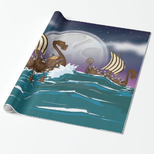Papier Cadeau Flotte d'invasion Viking