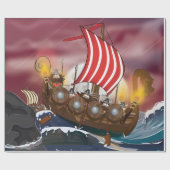 Papier Cadeau Flotte d'invasion Viking (Plat)