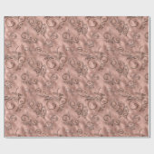 Papier Cadeau Flourishes roses d'or (Plat)