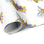 Papier Cadeau Flower bee with wild plants (Coin rond)