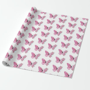 Papier Cadeau Flower Butterfly