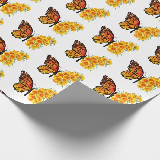 Papier Cadeau Flower Butterfly with Yellow California Poppy (Coin)